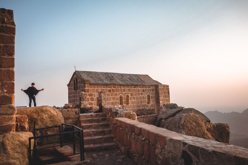 Hiking up Mount Sinai during a Dahab day tour